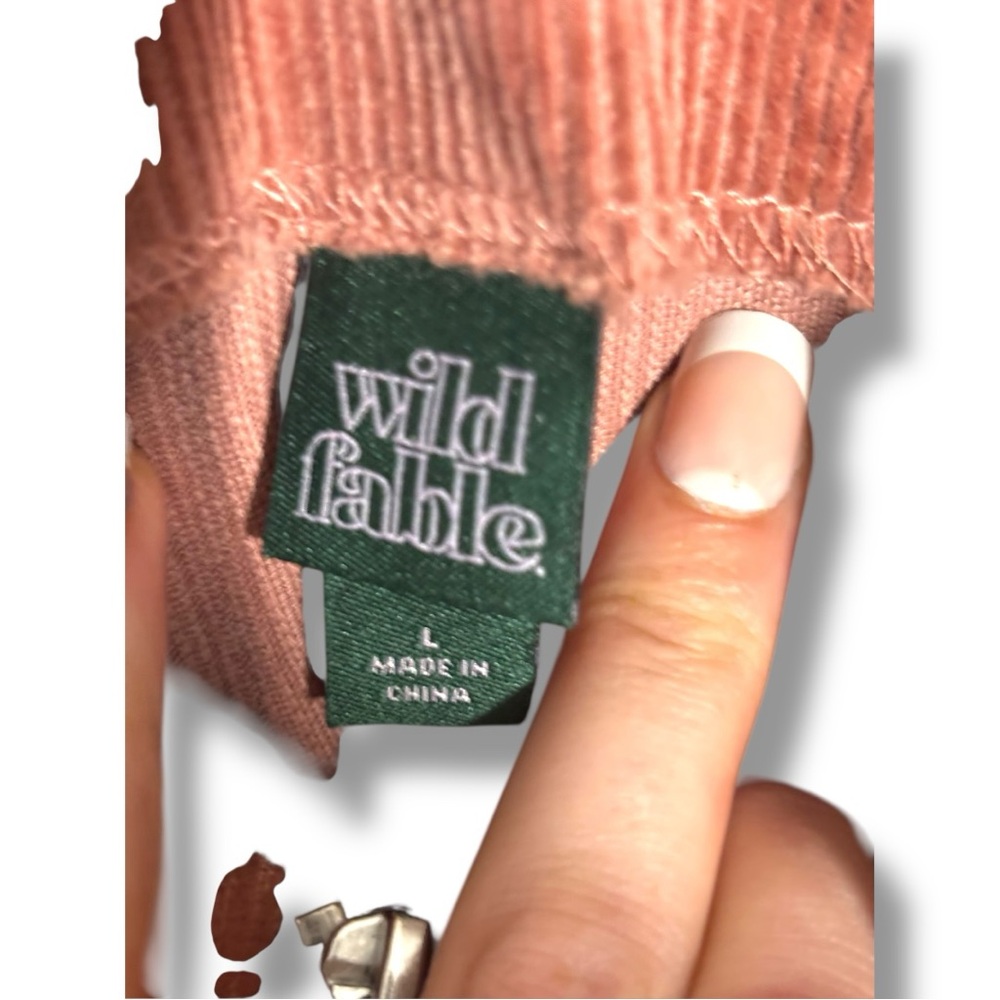 Wild Fable Dusty Rose Corduroy Zip Front/Pockets Sleeveless Overall Mini Dress - Picture 15 of 16